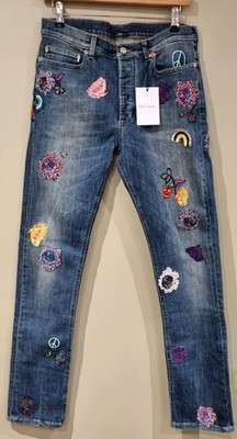 Paul Smith - Men's - Embroidered Patches Jeans - 32''  Waist - Made In Italy 