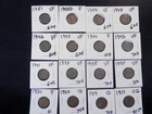 Starter Set 16 Circulated Lincoln Wheat Cents 1917 to 1951
