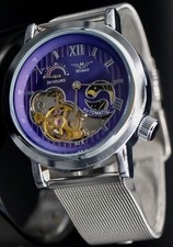 Edle Herren Männer Uhr Automatik Armbanduhr Minoir Herrenuhr Silber Farben