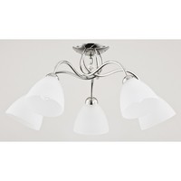 Weiß Chrom Klassisch Leuchter Kronleuchter 5X60W/E27 61X28 [Cm]