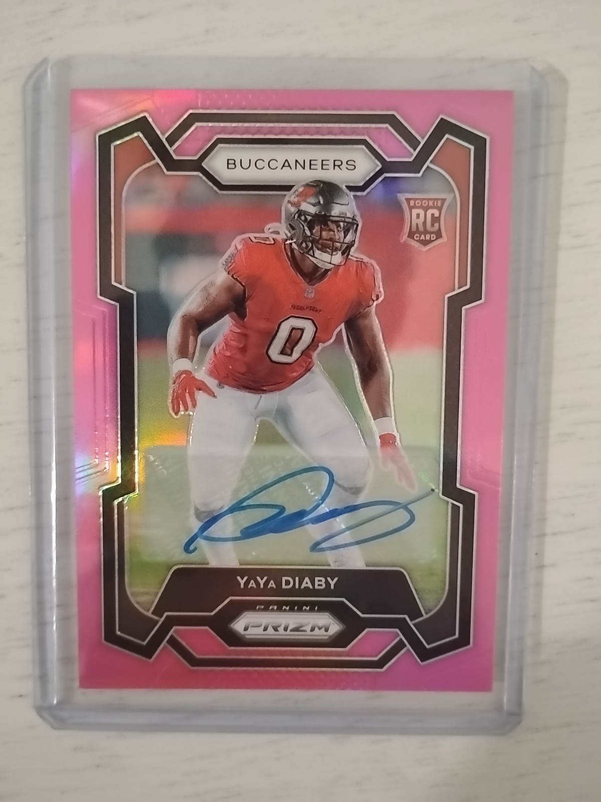 YaYa Diaby 2023 Panini Prizm Football #394 Rookie Pink Prizm Autograph RC AU