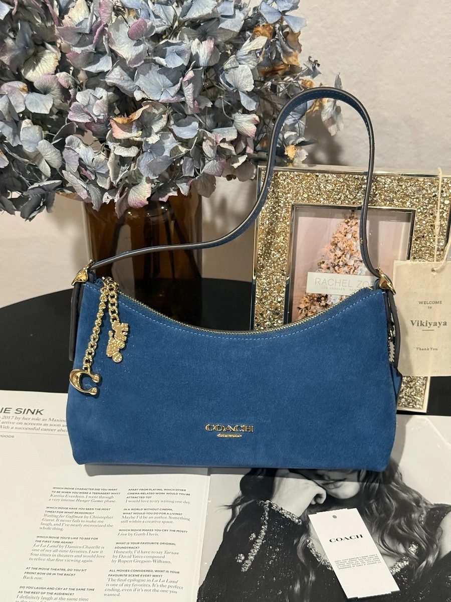 Coach Women's Suede Exterior Blue Bags & Handbags for Women for