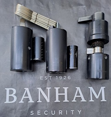 Banham Zylinder Lauf Set 7 Schlüssel gleichschließend schwarz für Felge Nightlatch & Einsteckschlitz