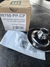 Watco NuFit Push Pull Drain Closure Universal Fit Silicone Chrome 48750-PP-CP