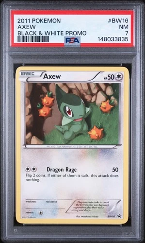 2011 POKEMON BLACK & WHITE PROMO #BW16 AXEW PSA 7