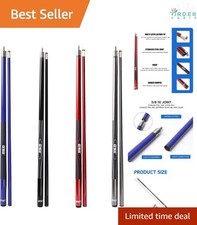 58 Inch Fiberglass Titanium Pool Cue Set of 4 High-Gloss Finish 18-21oz