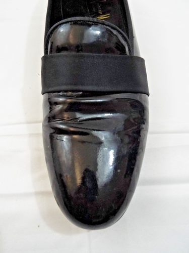 Mens Neiman Marcus -Patent leather loafers-11 med- made in Spain-Hand made soles - Picture 6 of 12