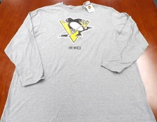 NEW CCM NHL PITTSBURGH PENGUINS GRAY LONG SLEEVE SHIRT SIZE 2XL