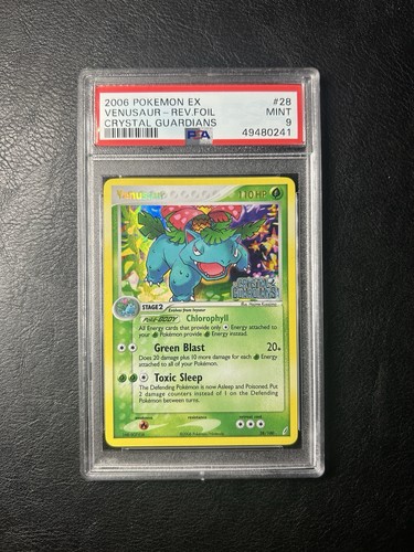 Pokemon Venusaur Bisaflor Reverse 28/100 EX Crystal Guardians ENG Mint PSA 9 - Bild 1 von 2