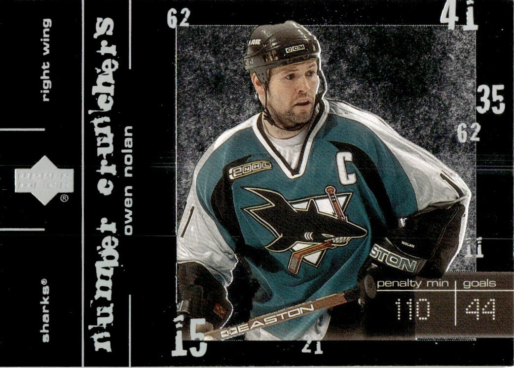 2000-01 Upper Deck Number Crunchers Owen Nolan San Jose Sharks #NC8