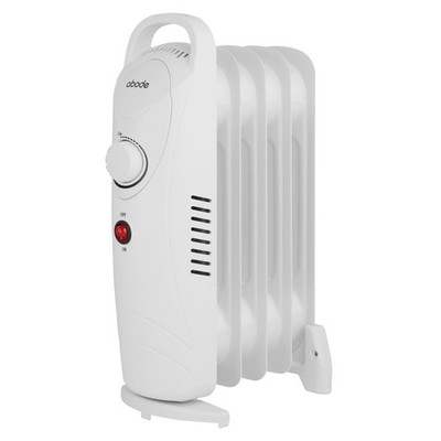 Abode 5 Fin Ölgefüllter Heizkörper 650W Tragbare Elektroheizung in Weiß, Überhitz