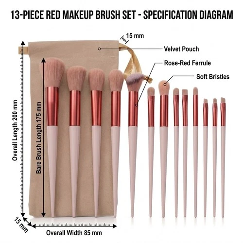 13 Piece Makeup Brush Set with Foundation Brush, photo 4