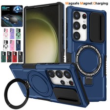 Magsafe Ring Stand Shockproof Case For Samsung Galaxy S23 Plus Screen Protector