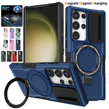 Magsafe Ring Stand Shockproof Case For Samsung Galaxy S23 Screen Protector