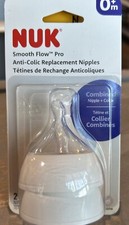 NUK Nipples Smooth Flow Pro 0 m Anti-Colic Silicon Nipple Collar 2 Collars