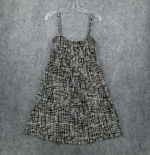 Ann Taylor Dress Womens S Small Black Fit & Flare Geometric Short Length Strap