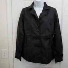 Seventy Seven Womens Blazer Black Notch Lapel Belt Loop Lined Button-Up Jacket S