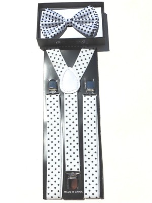Adult Polka Dot Bow Tie+Polka Dot Suspenders Set,Suspenders,100*2.5cm Adjustable