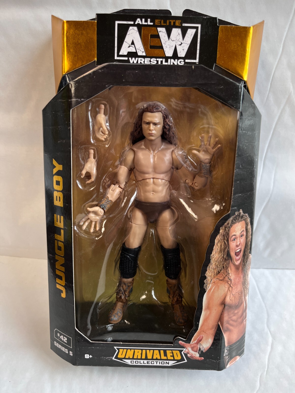Brand New in Box AEW Jungle Boy Unrivaled Series 5 #42 Wrestling Action Figure by Jazwares – Collectible Wrestling Toy for Fans and Collectors