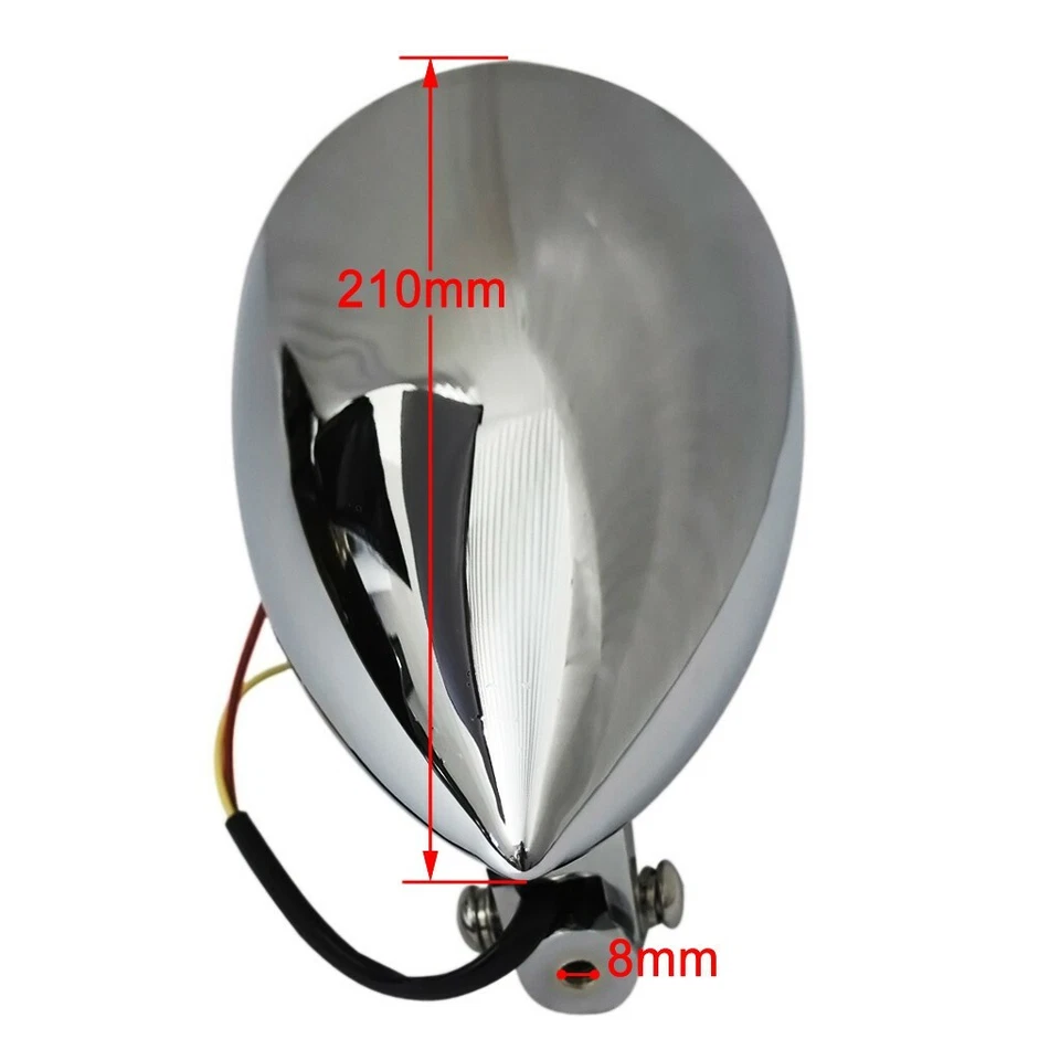 Farol bala prata para Dyna Harley Davidson Softail motocicleta bicicleta suja - Imagem 4 de 4