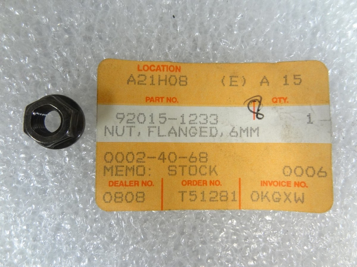 Kawasaki NOS NEW 92015-1233 Flanged Nut 6mm AN BN BR EJ ER EX KD