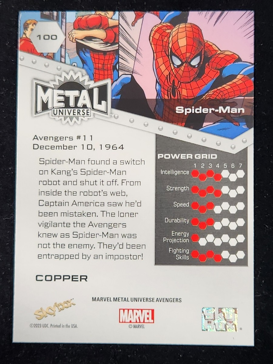 アメコミ MARVEL STUDIOS 400% SPIDER-MAN 100 SPIDER-MAN 2024 SkyBox Marvel Metal Avengers Universe COPPER