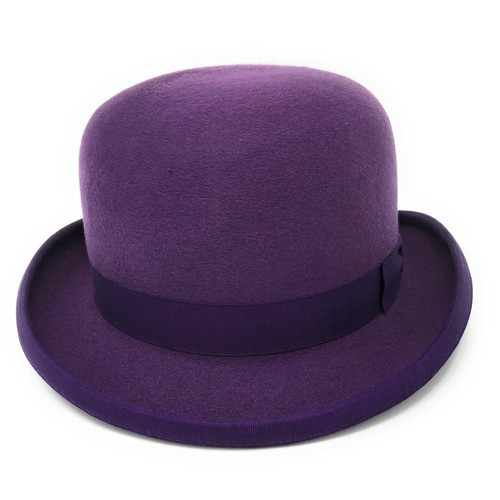 Purple Bowler Hat Premium Wool Felt eBay