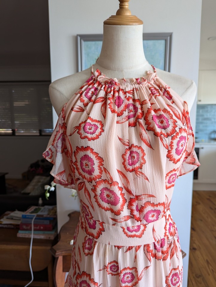 Whistles Label Pink Devina Diagonal Dress Size 12 Like New eBay