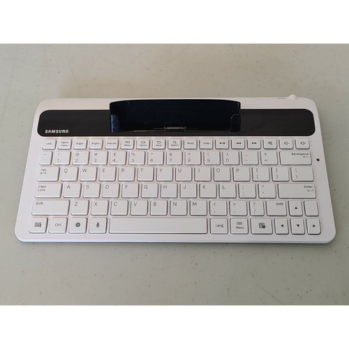 Authentic Samsung ECR-K10AWE Wireless Keyboard Dock Tablet White VERY CLEAN - Afbeelding 1 van 12