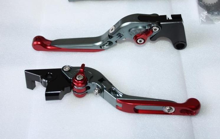 Leviers moto rabattables titanium rouge MT07 MT09 FZ8 FZ6 FZ1 XJ6