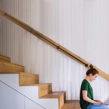 Handrail For Steps Stair Railing Hand Rail Kit Wall-mounted For Indoor Home 9FT