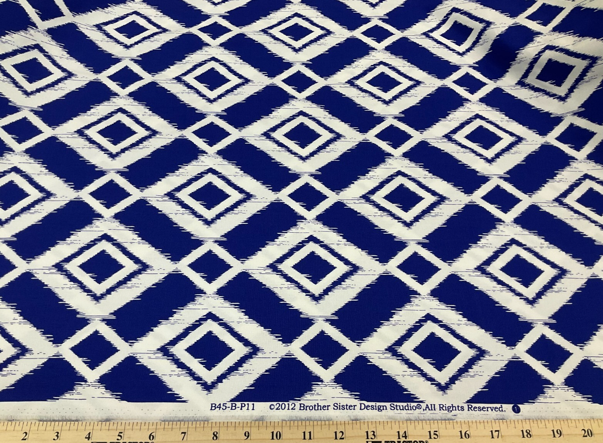 BROTHER SISTER DESIGN STUDIO-IKAT-DUCK DIAMONDS #B45-B-P11-ROYAL