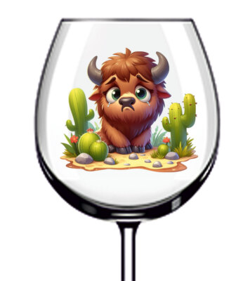 12x American Bison Kaktus Pflanze Weinglas Flasche Becher Vinyl Aufkleber Abziehbild