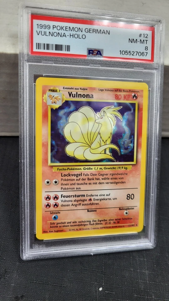 1999 VULNONA NINETALES HOLO FOIL GERMAN BASE SET POKEMON TCG PSA 8 #12/102 - Image 4 of 4
