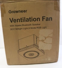 NEW Growneer Bathroom Fan, Heater/Bluetooth/ Light/Remote, SEE PHOTOS