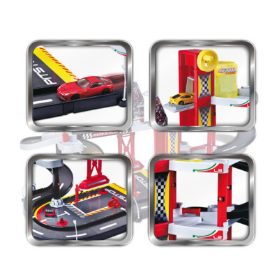 Bburago 1:43 Ferrari Racing Garage Set Kids Toy Track Playset w