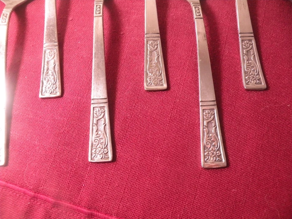 Set Of 7 Teaspoons Ekco Santa Clara Stainless Flatware 6 1/8" - Image 4 of 4