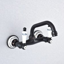 Black Oil Rubbed Brass Ceramic Handle/Base Kitchen Faucet Sink Mixer Tap 2sf763