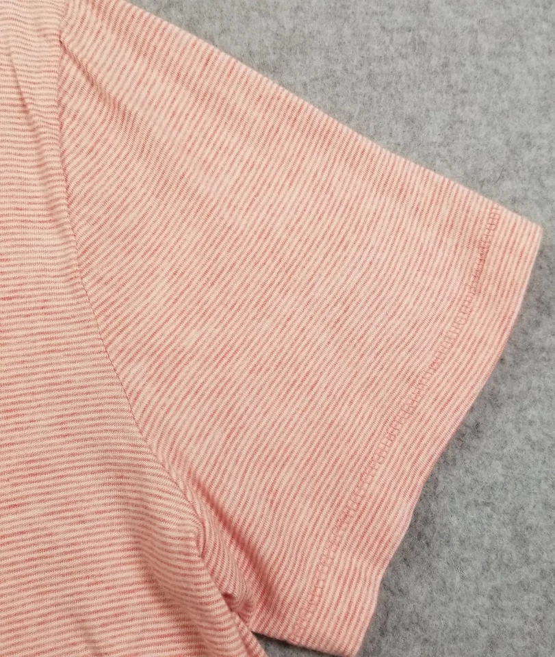 Espléndida Camiseta Para Mujer Mediana M Rosa Blanco Rayas Mangas Cortas Camiseta Elastizada Foto 3 de 4