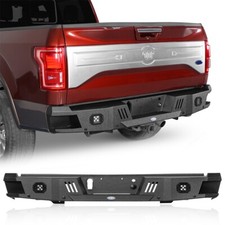 Fit 2015 2016 2017 Ford F-150 Offroad Steel Rear Back Step Bumper W Led Lights Fit 2015 2016 2017 Ford F-150 Offroad Steel Rear Back Step Bumper W Led Lights