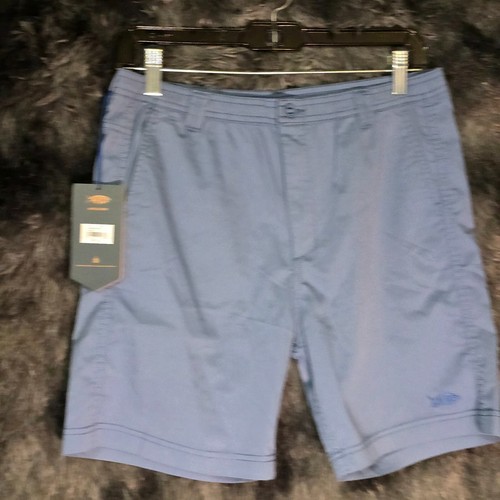 AFTCO Youth Landlocked Shorts Blue XL Stretch Waist Outdoor Fishing Swim - Picture 2 of 7