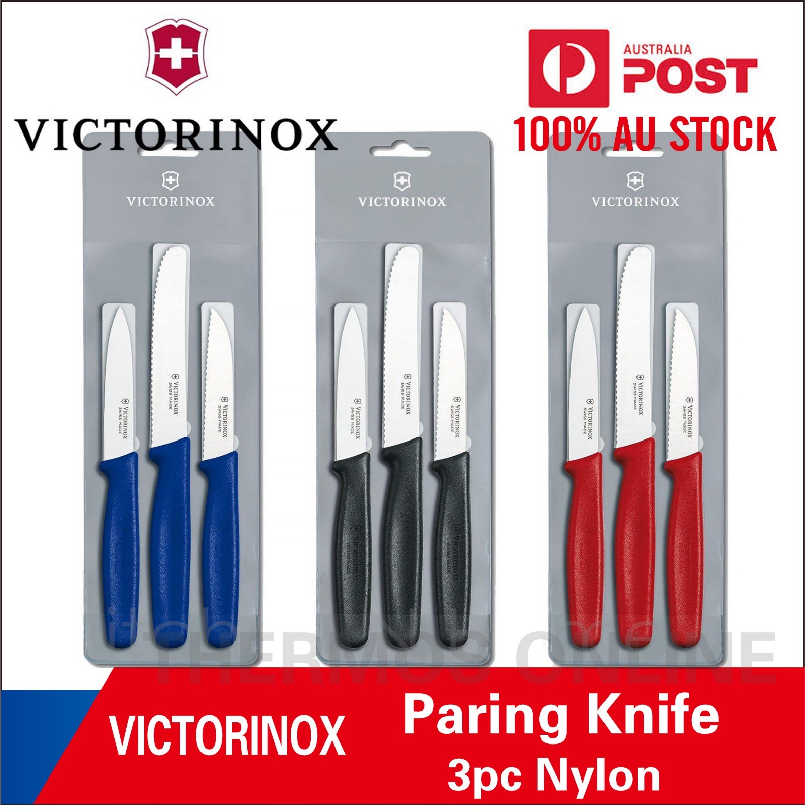 New Victorinox Paring Knife Set, 3pcs Tomato knives, Serrated Knife,100