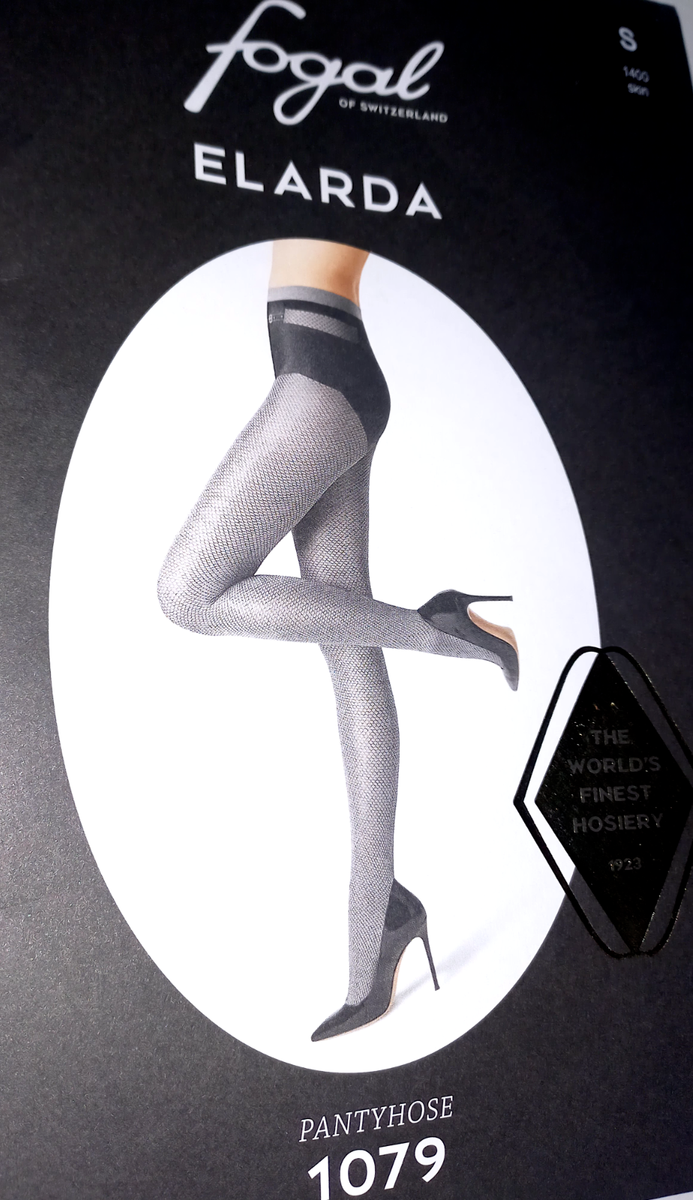 Collant Fantaisie Fogal Elarda 1079 - Taille M, Couleur Skin/noir, Motif Losange - 40 Deniers - Neuf Avec étiquettes