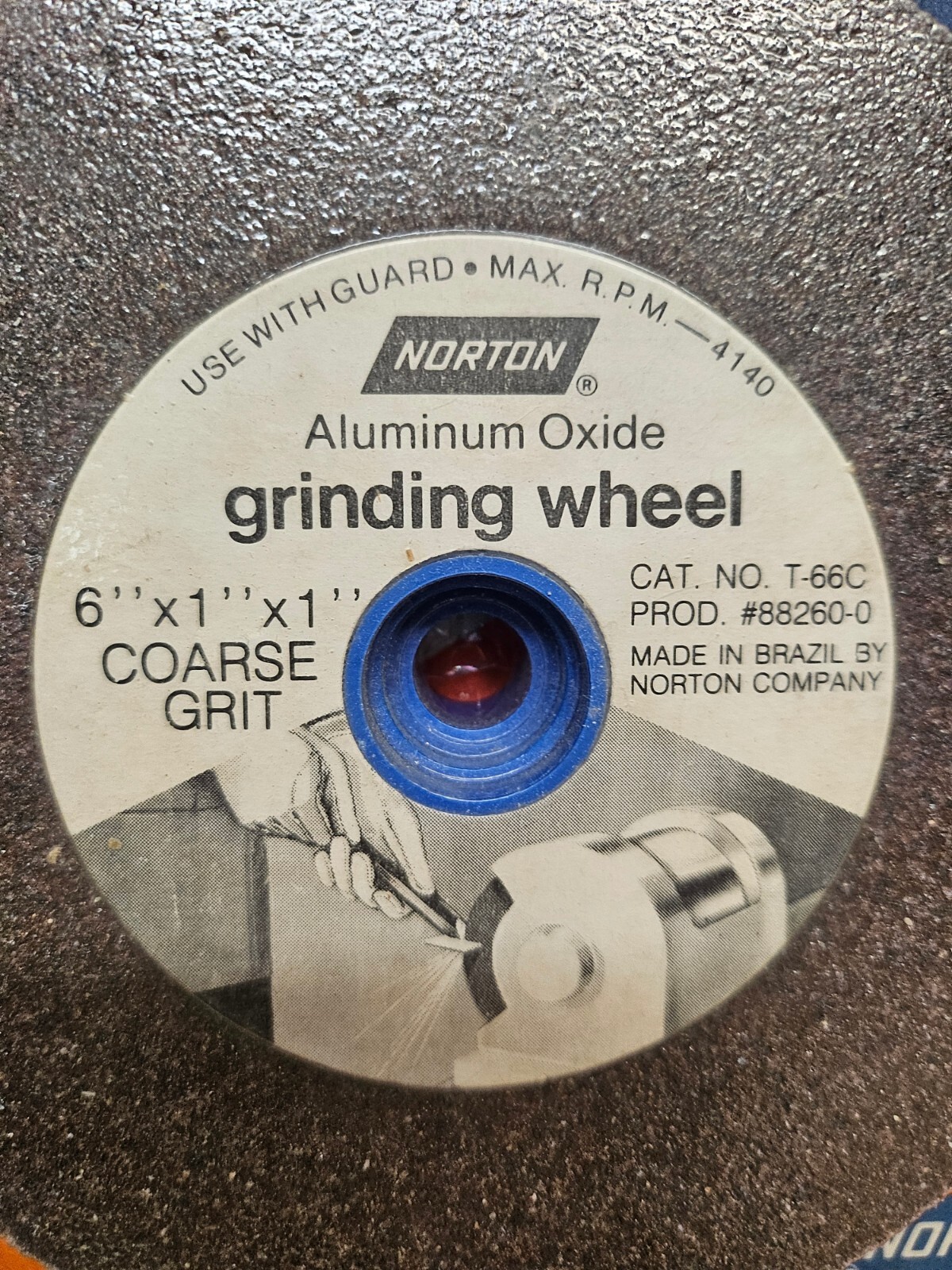 Norton Bench Grinding Wheel 6 in. x 1 in Aluminum Oxide, Coarse Grit