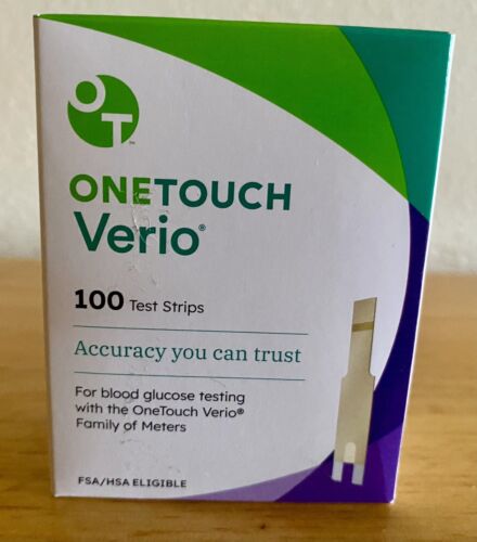 One Touch Verio Test strips 100 Count. Brand New/Factory Sealed! Exp. 08/31/26
