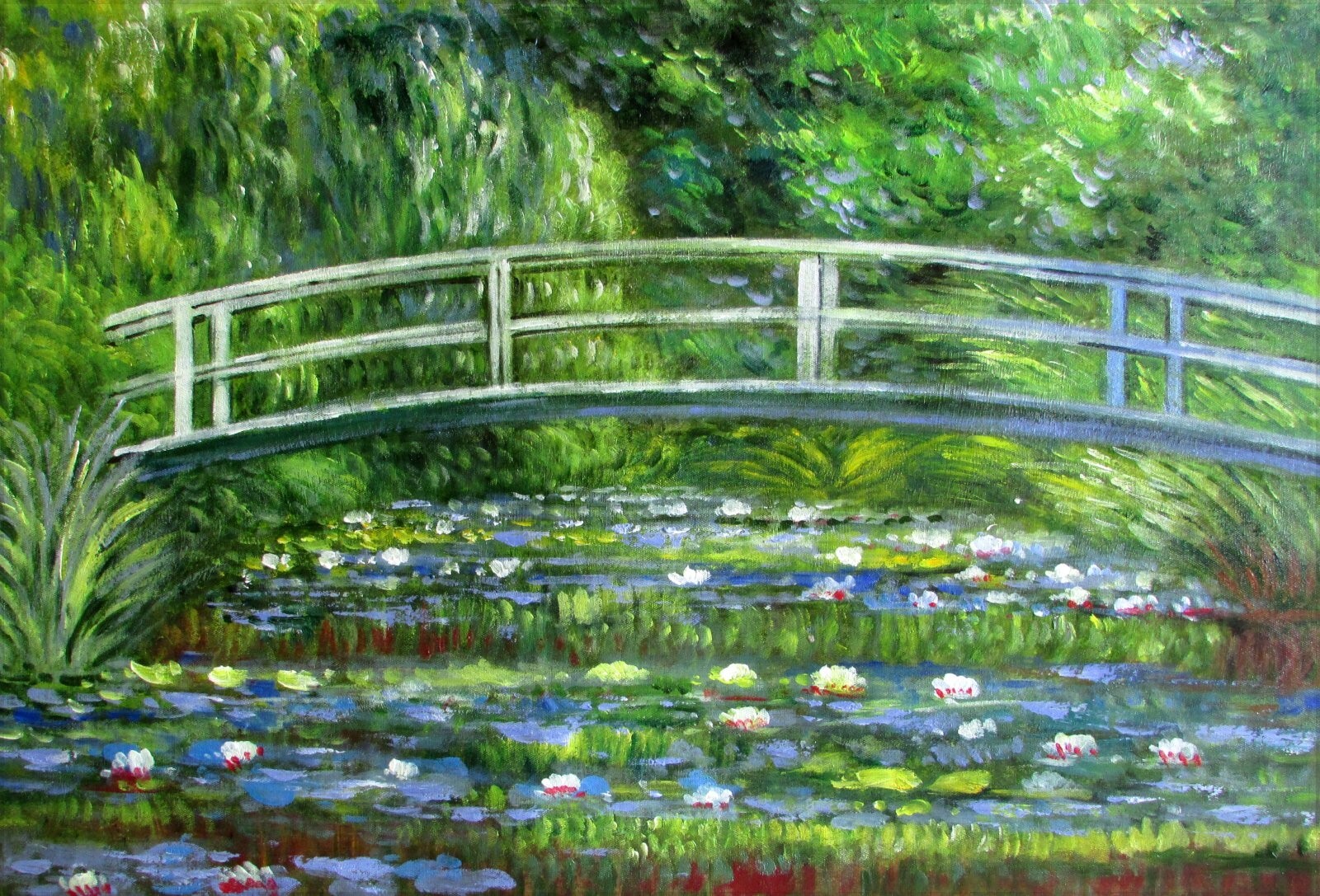 Monet Bridge over Water Lily Pond, Quality Hand Painted Oil Painting