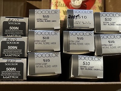 Lot Of 11 NOS Sealed Matrix Socolor Hair Dye 8x 510 3x 509N Light Natural Blonde