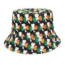 Shamrock Bucket Hat Unisex Headwear Reversible Fisherman Hat for Irish Day