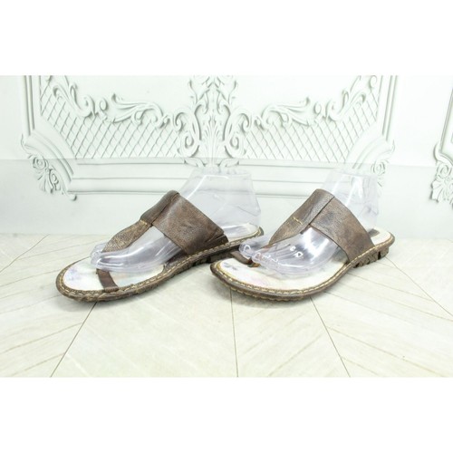 Born Maja Women's Brown Leather Slip On Steel Shank Flat Sandals Size 9 M - Picture 2 of 9