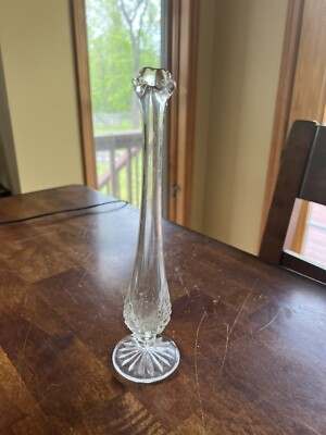 Mcm Star Pattern clear footed swung bud vase mcm star pattern base 9.75” | eBay